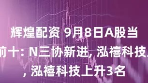 辉煌配资 9月8日A股当日振幅前十: N三协新进, 泓禧科技上升3名