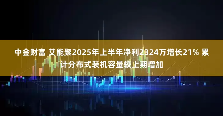 中金财富 艾能聚2025年上半年净利2324万增长21% 累计分布式装机容量较上期增加